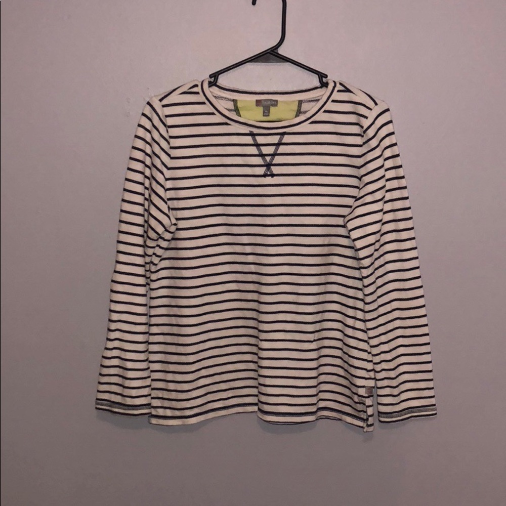 Talbots Women’s White with Navy Blue Strips